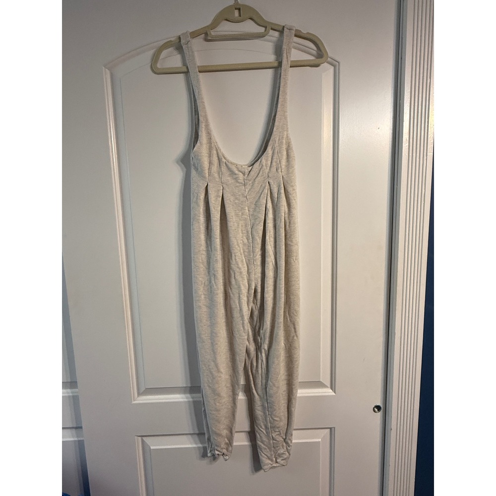 Silence + Noise Harem Jumpsuit XS Oatmeal Pleated Knit Romper